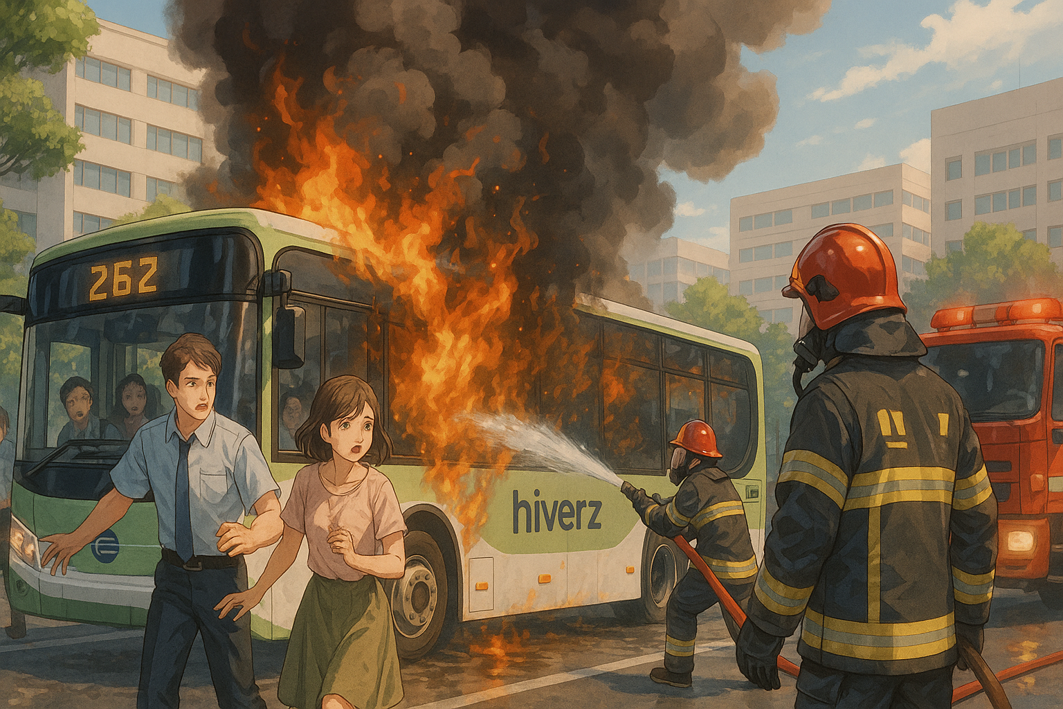 台北電動公車驚魂！電池故障引發火災 駕駛及時疏散乘客無人傷亡