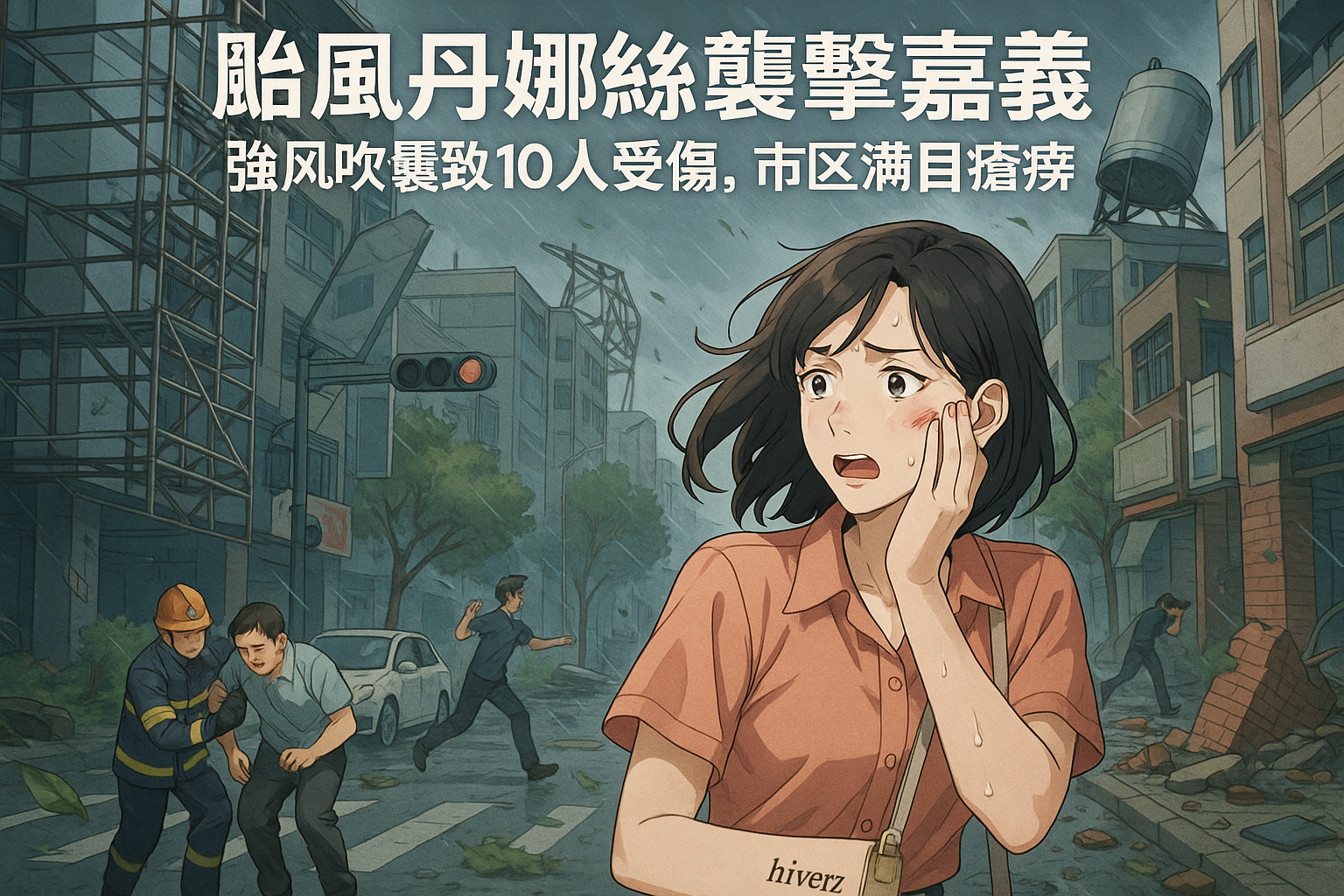 颱風丹娜絲襲擊嘉義：強風吹襲致10人受傷，市區滿目瘡痍