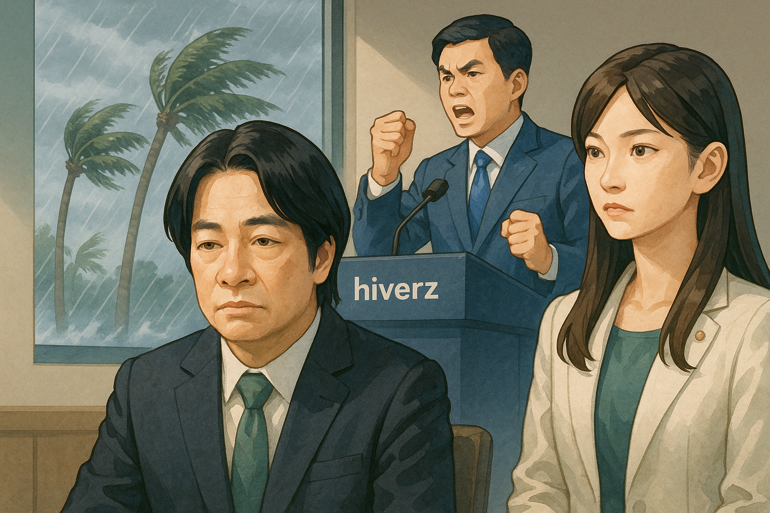 颱風影響賴清德「團結十講」議程無限延後，黨內積極應對罷免危機