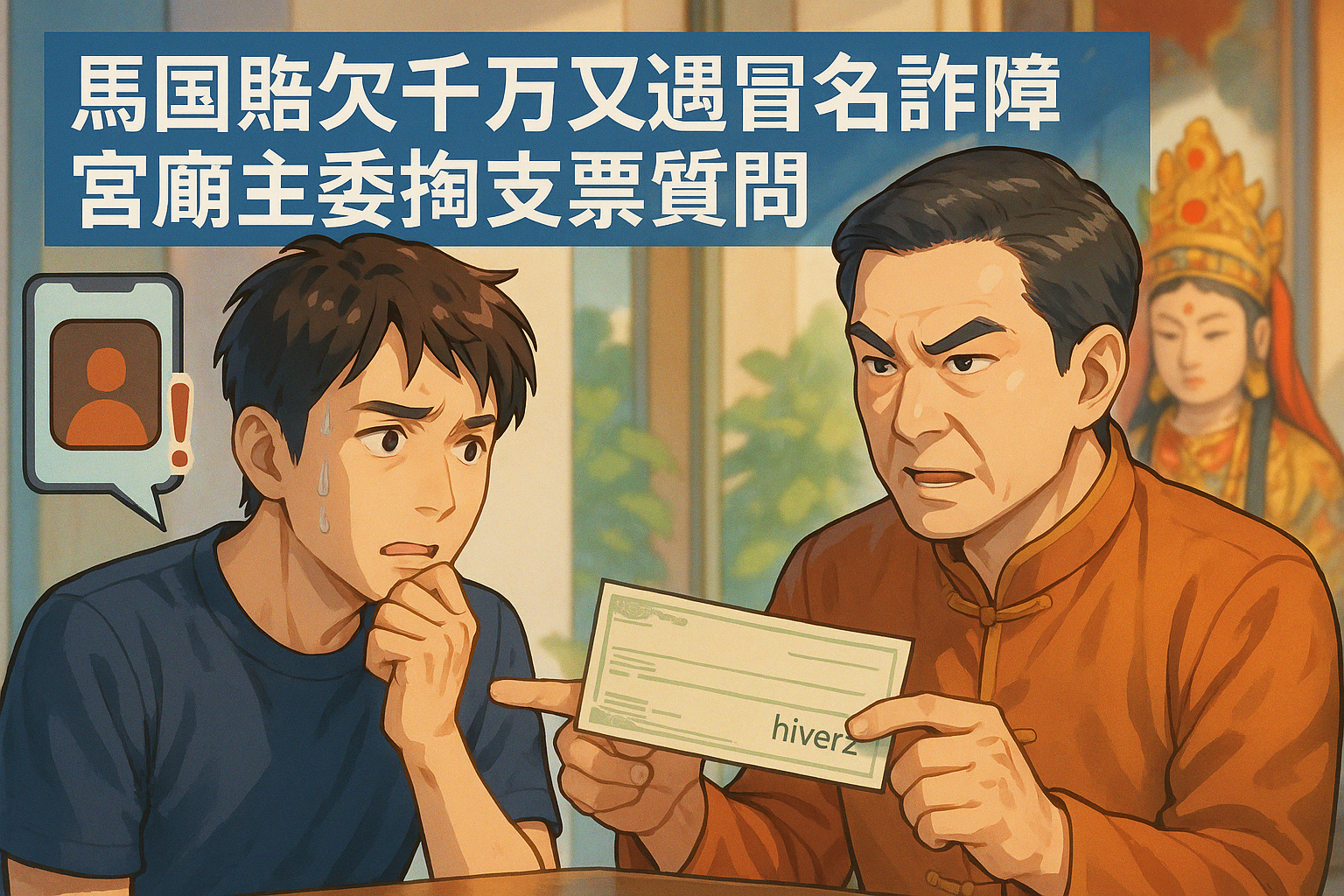 馬國畢欠債千萬又遇冒名詐騙 宮廟主委掏支票質問:這條怎處理?