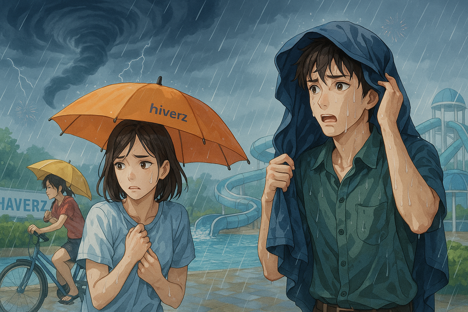颱風丹娜絲來襲！彰濱水樂園開幕活動連續兩天取消 民眾避雨忙