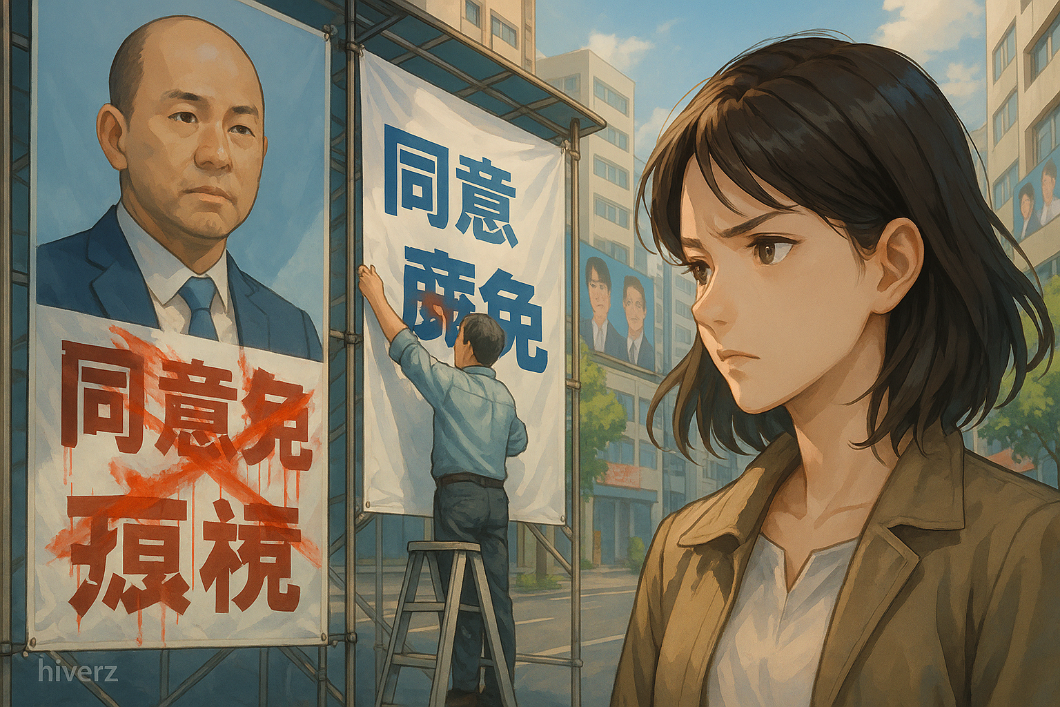 台中罷免看板戰激烈！「同意罷免」布條遭惡意破壞，民眾反擊掛更多看板