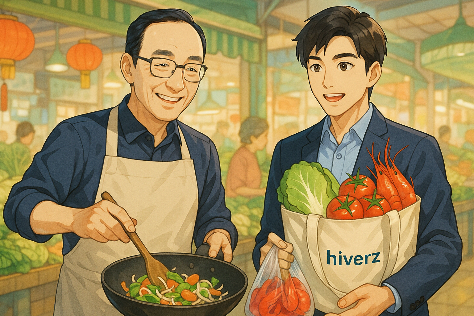 朱立倫化身廚神，大年初二回家採買過年食材
