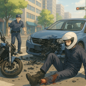 板橋驚魂！重機擦撞自小客車解體 騎士骨折送醫