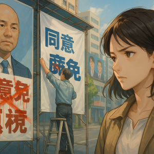 台中罷免看板戰激烈！「同意罷免」布條遭惡意破壞，民眾反擊掛更多看板