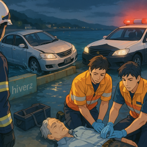 三芝後厝漁港驚魂夜：61歲駕駛車輛墜海，急救中