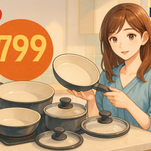 限時優惠！Iris露歐頓IH不沾鍋6件組僅799元，陶瓷塗層多功能料理必備
