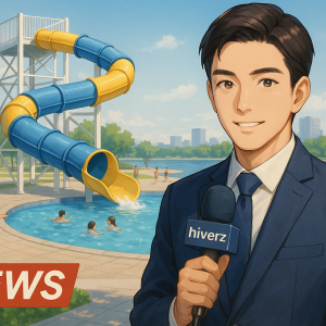 高雄新親水公園即將開幕 大型滑水道成熱點