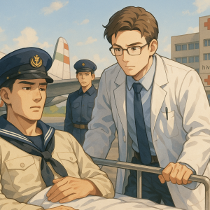 1957年海軍英雄陳玖元胃穿孔 緊急包機回台治療